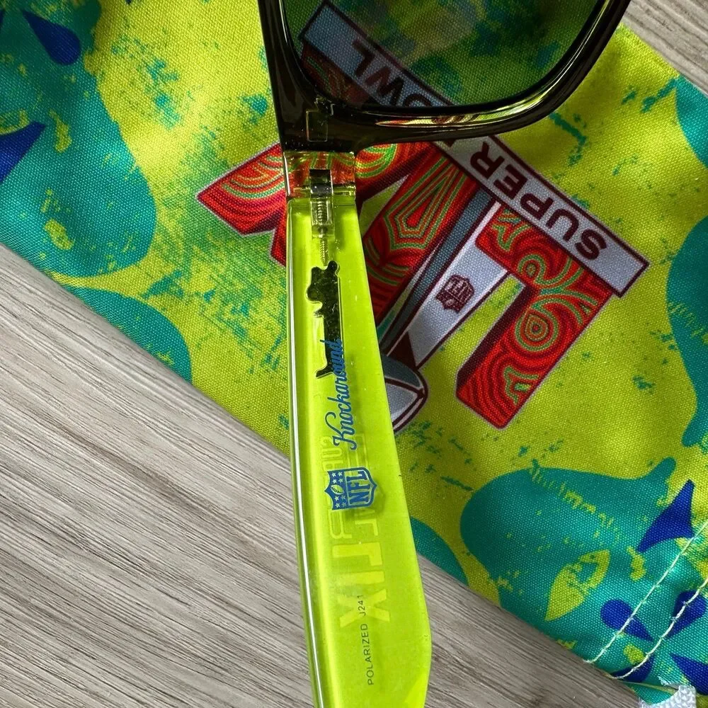 Knockaround Sunglasses NFL Super Bowl LIX 59 New Orleans With Protector Sleeve